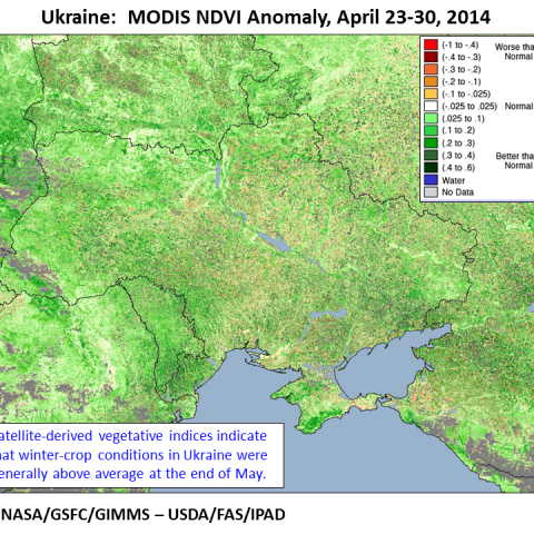 Map showing that overall conditions for 2014/15 winter crops are better than last year and better than average Map showing that overall conditions for 2014/15 winter crops are better than last year and better than average