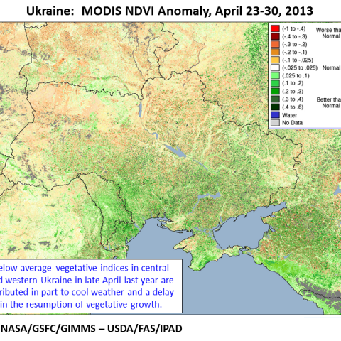 Map showing last year's conditions at this time. Map showing last year's conditions at this time.