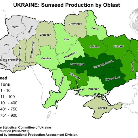 Map showing that sunflower area will remain stable at 5.6 million hectares Map showing that sunflower area will remain stable at 5.6 million hectares