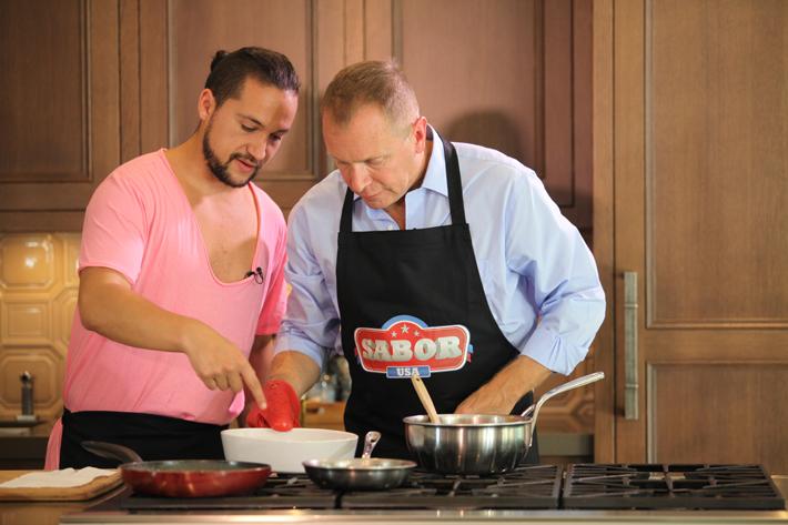 Host Alejandro Canedo and special guest chef FAS Administrator Phil Karsting cooking a meal for the California Dreaming Plan Chef episode, hosted by the California Pear Advisory Board. Host Alejandro Canedo and special guest chef FAS Administrator Phil Karsting cooking a meal for the California Dreaming Plan Chef episode, hosted by the California Pear Advisory Board.