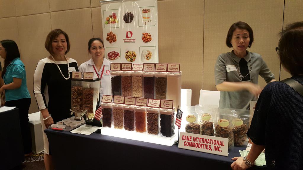 Dane International Commodities, Inc., a Philippine importer specializing in the supply of U.S. nuts, California raisins, other dried fruits and food ingredients, showcases its products to food franchises attending a marketing event in Manila organized by Dane International Commodities, Inc., a Philippine importer specializing in the supply of U.S. nuts, California raisins, other dried fruits and food ingredients, showcases its products to food franchises attending a marketing event in Manila organized by