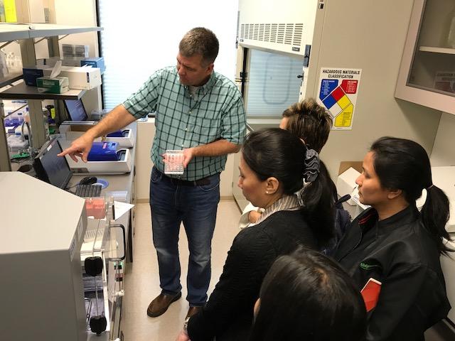 Thai Cochran fellows visit plant breeding lab at Texas A&M University. Thai Cochran fellows visit plant breeding lab at Texas A&M University.